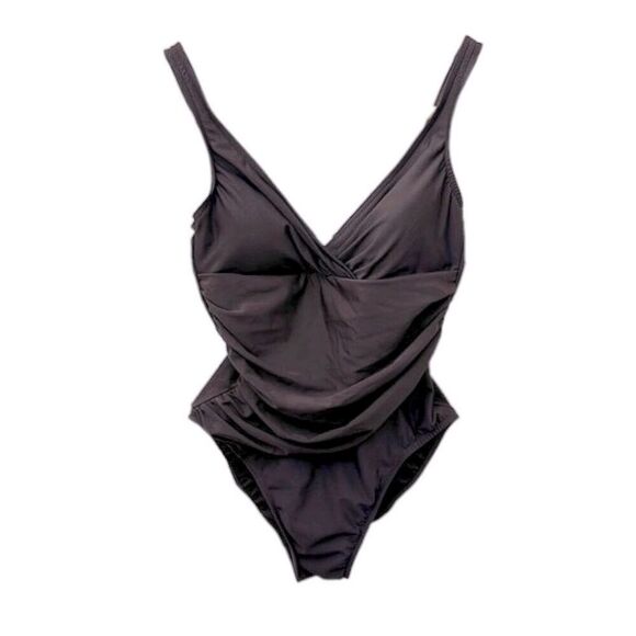 Trimshaper Swimsuit Size 10 One Piece Dark Muted Purple - Picture 1 of 14